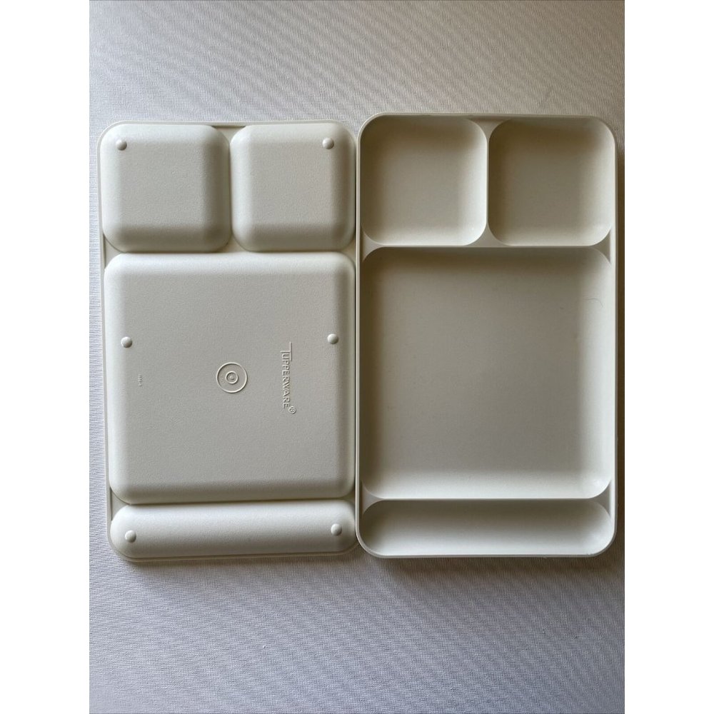 2 - Vintage Tupperware Divided Trays Lunch, Snack TV